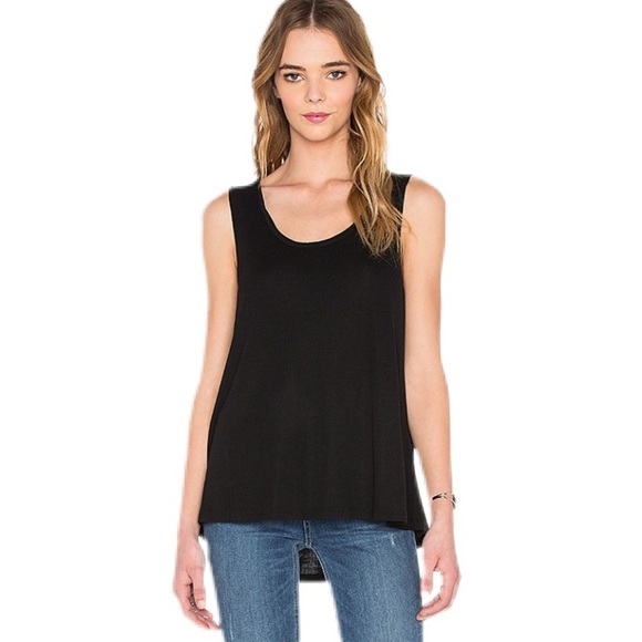 Heather Scoop Neck Boxy Tee in Black NWT - Picture 1 of 4